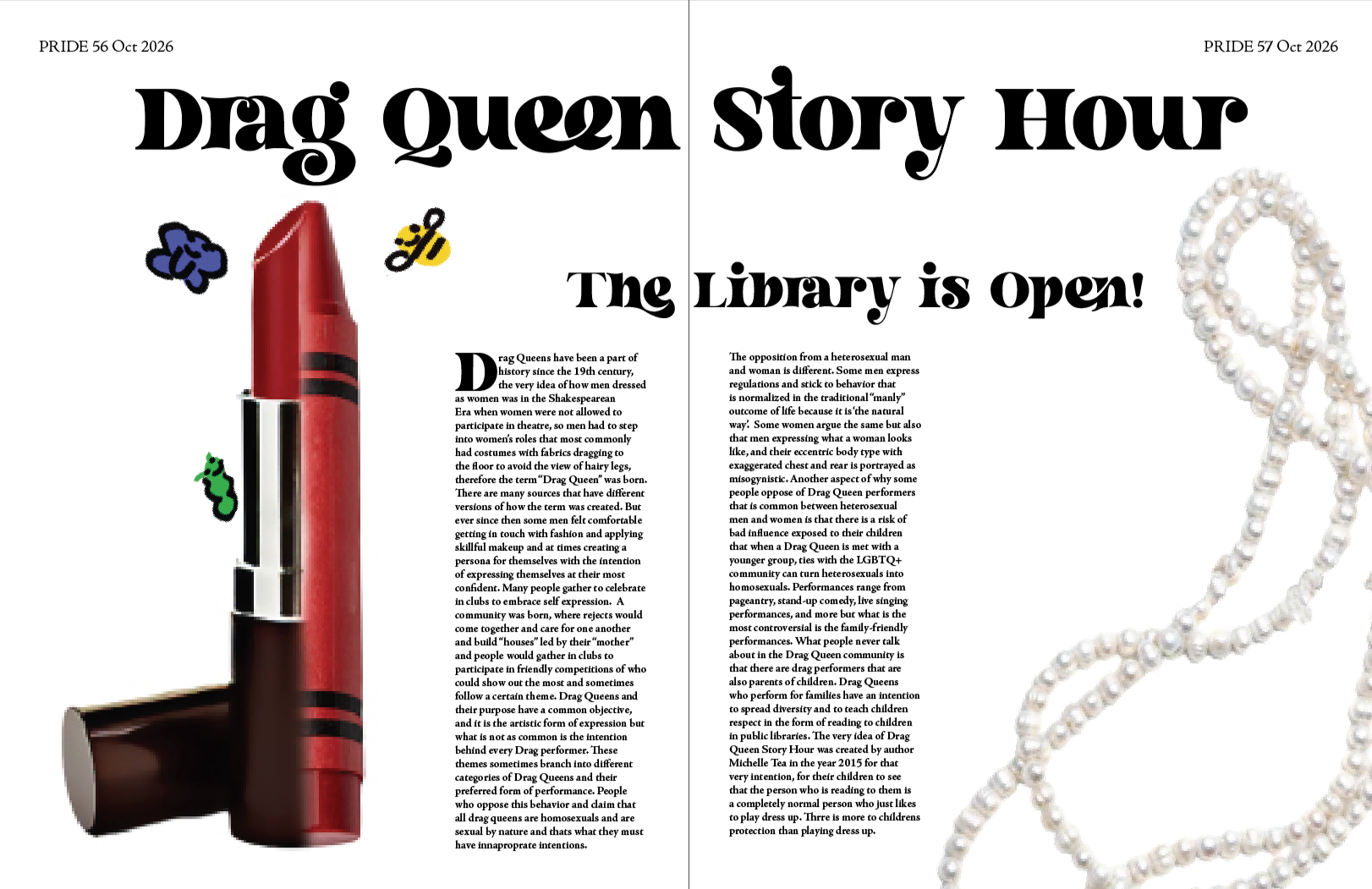 The finished layout and design of the editorial