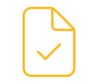 yellow report tick icon