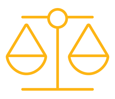 yellow compliance balance icon