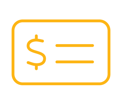 yellow credit card dollar sign icon