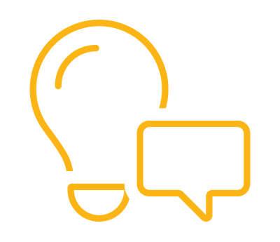 light bulb and speech bubble icon