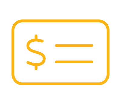yellow credit card with dollar icon