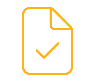 yellow report tick icon