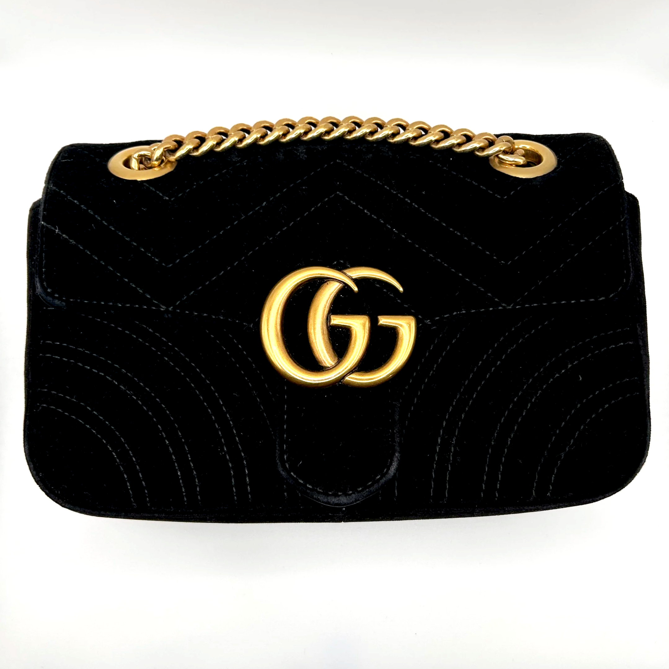 Gucci Marmont Mini Bag in Black Velvet