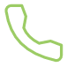 Green outline of a telephone handset icon