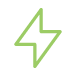 Green lightning bolt symbol on a black background