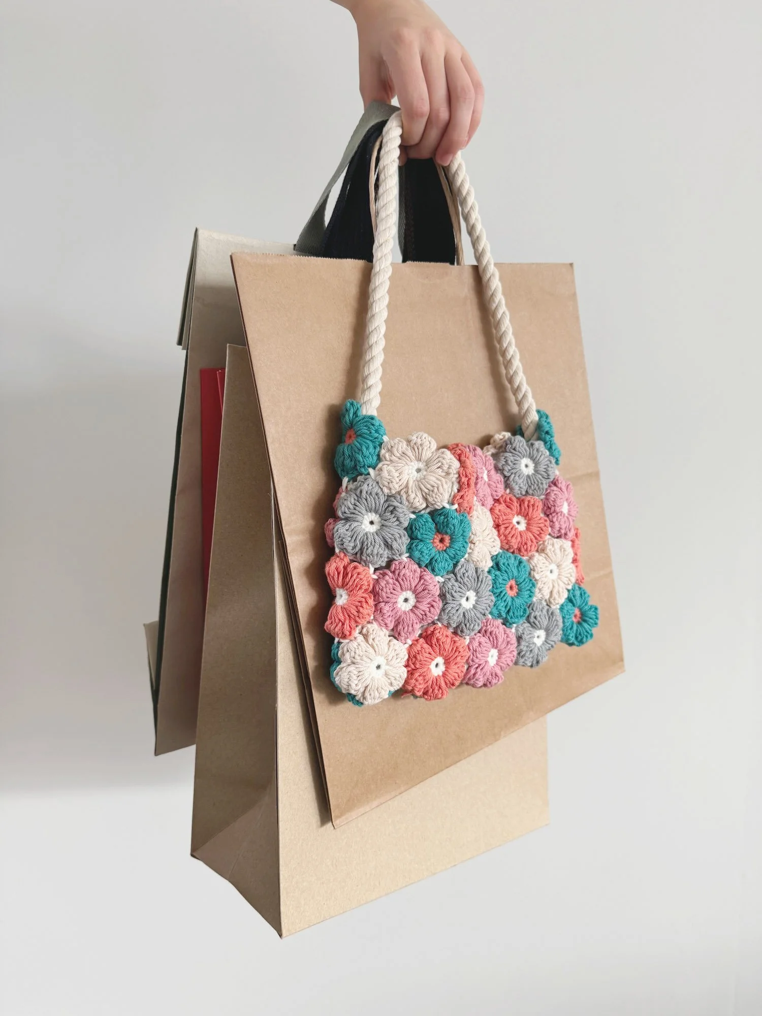 Handmade Crochet Flower Clutch
