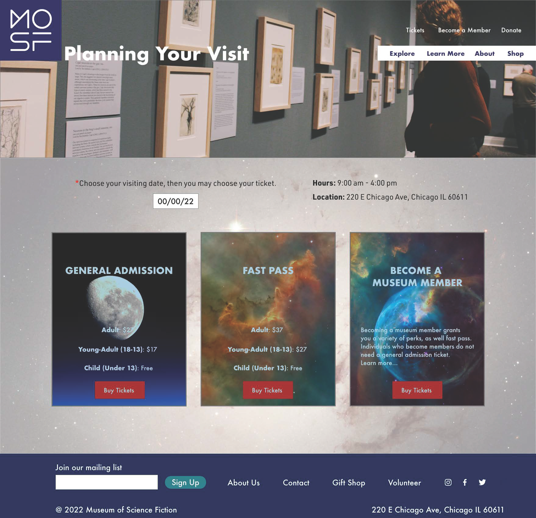 Ticket Sales page