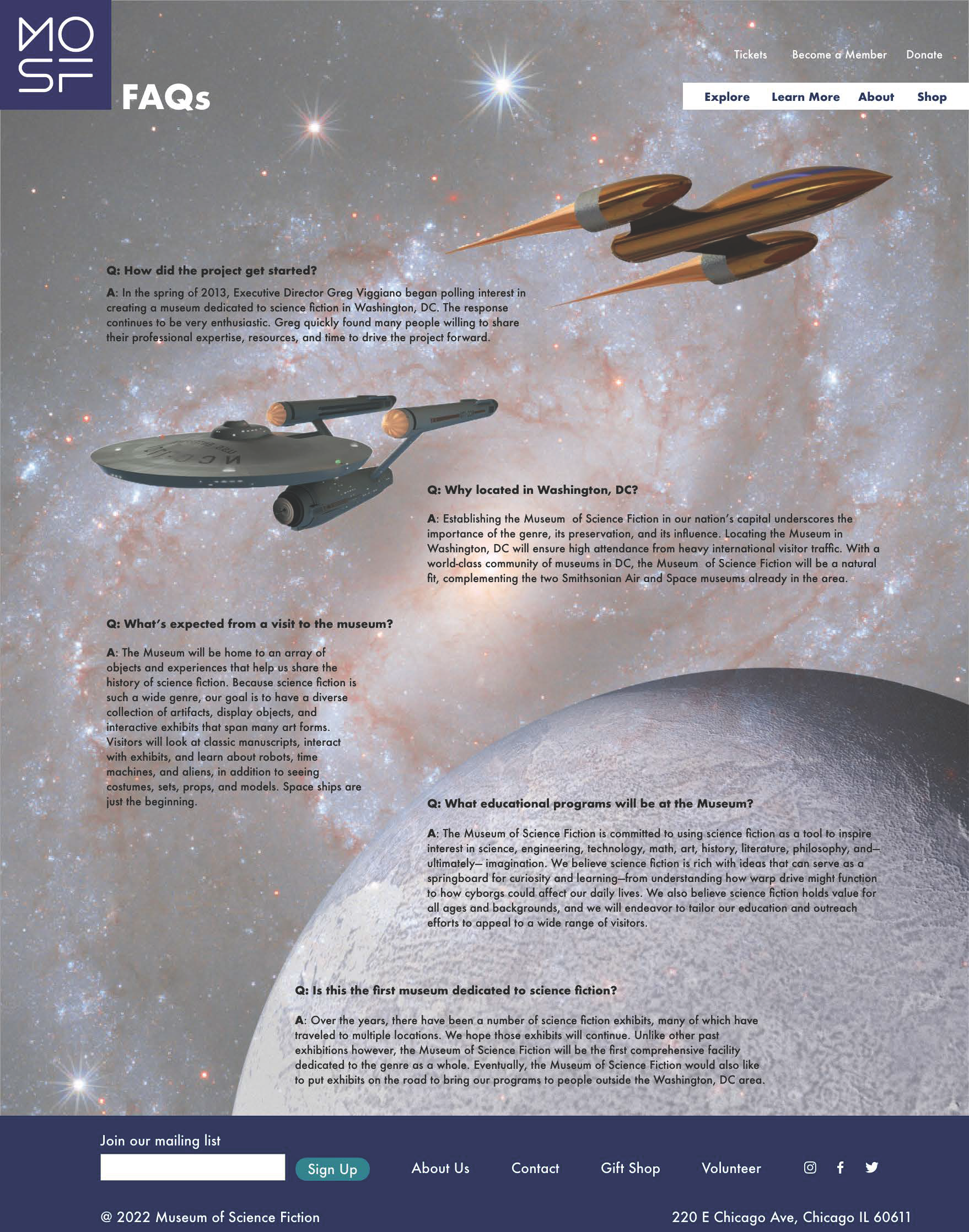 FAQ page