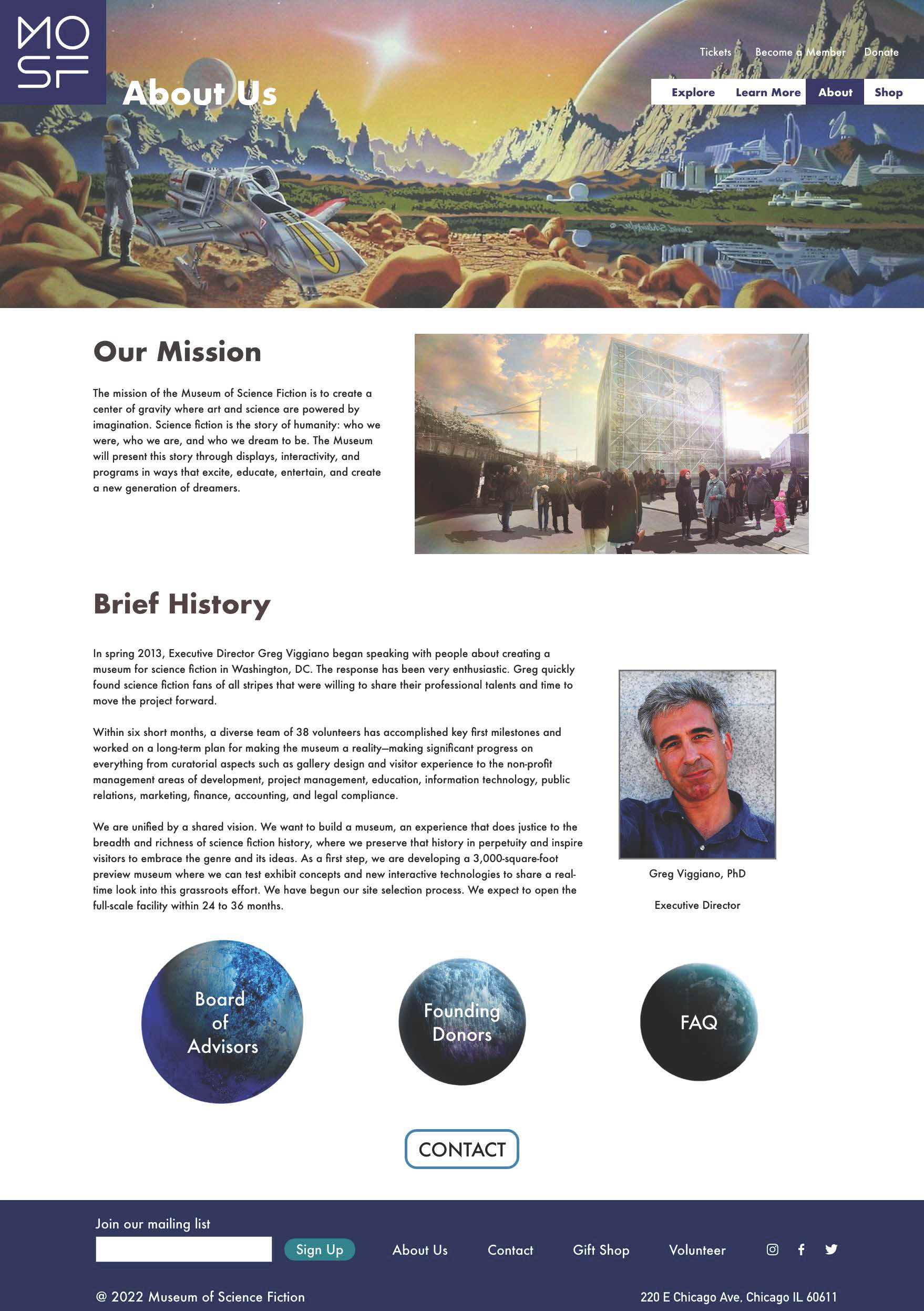About Us page