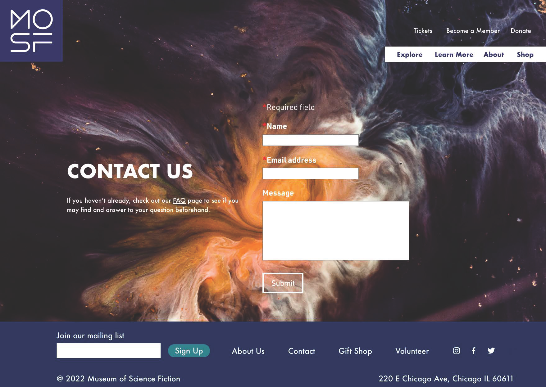Contact Us page