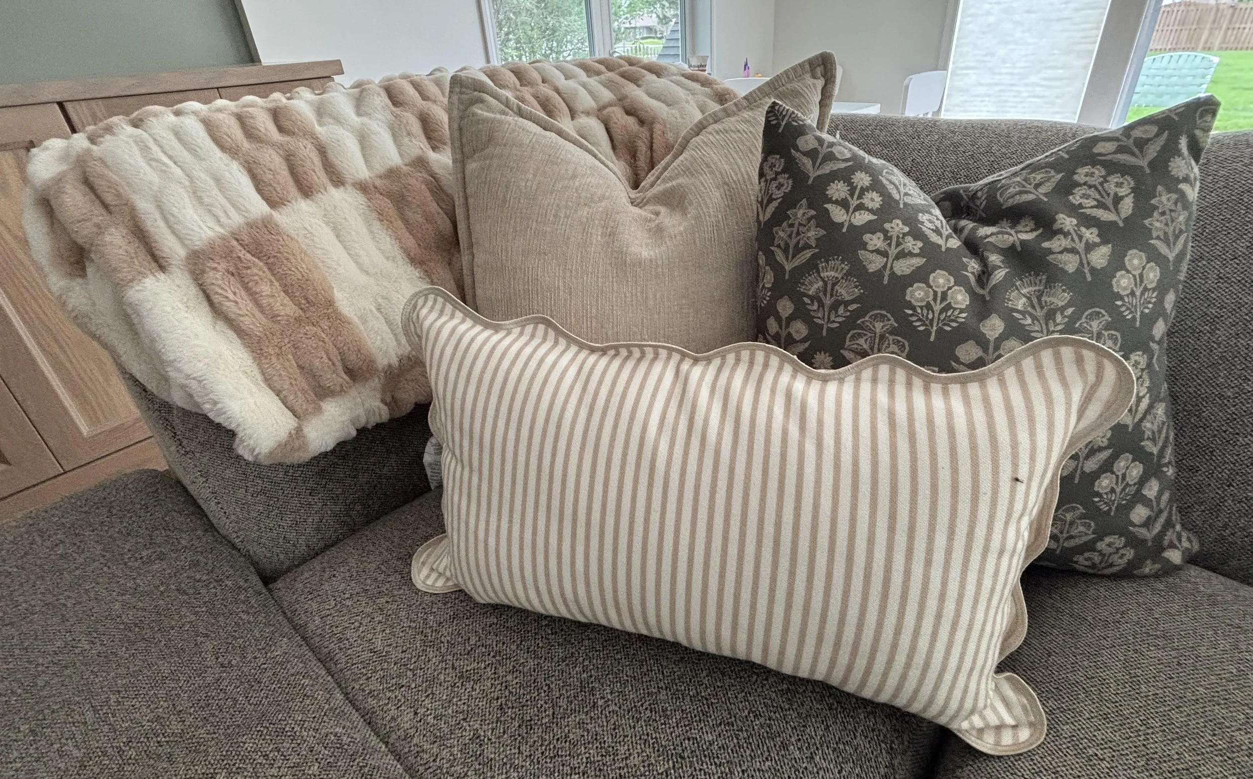 Neutral Throw Pillow Covers for a Grey Couch: An Easy Living Room Refresh