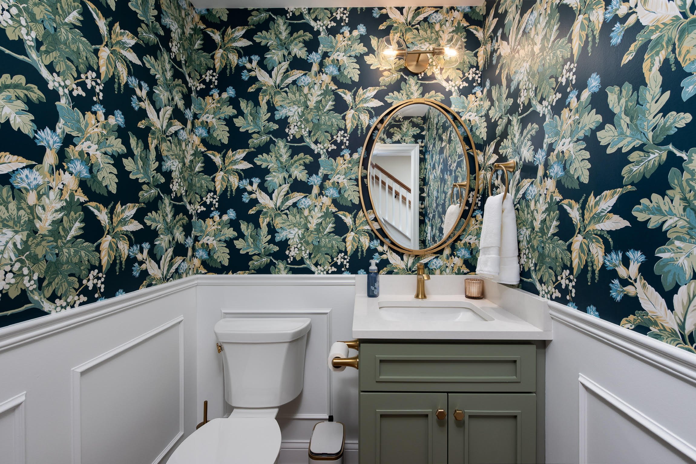 How We Designed + Remodeled Our Moody Powder Room