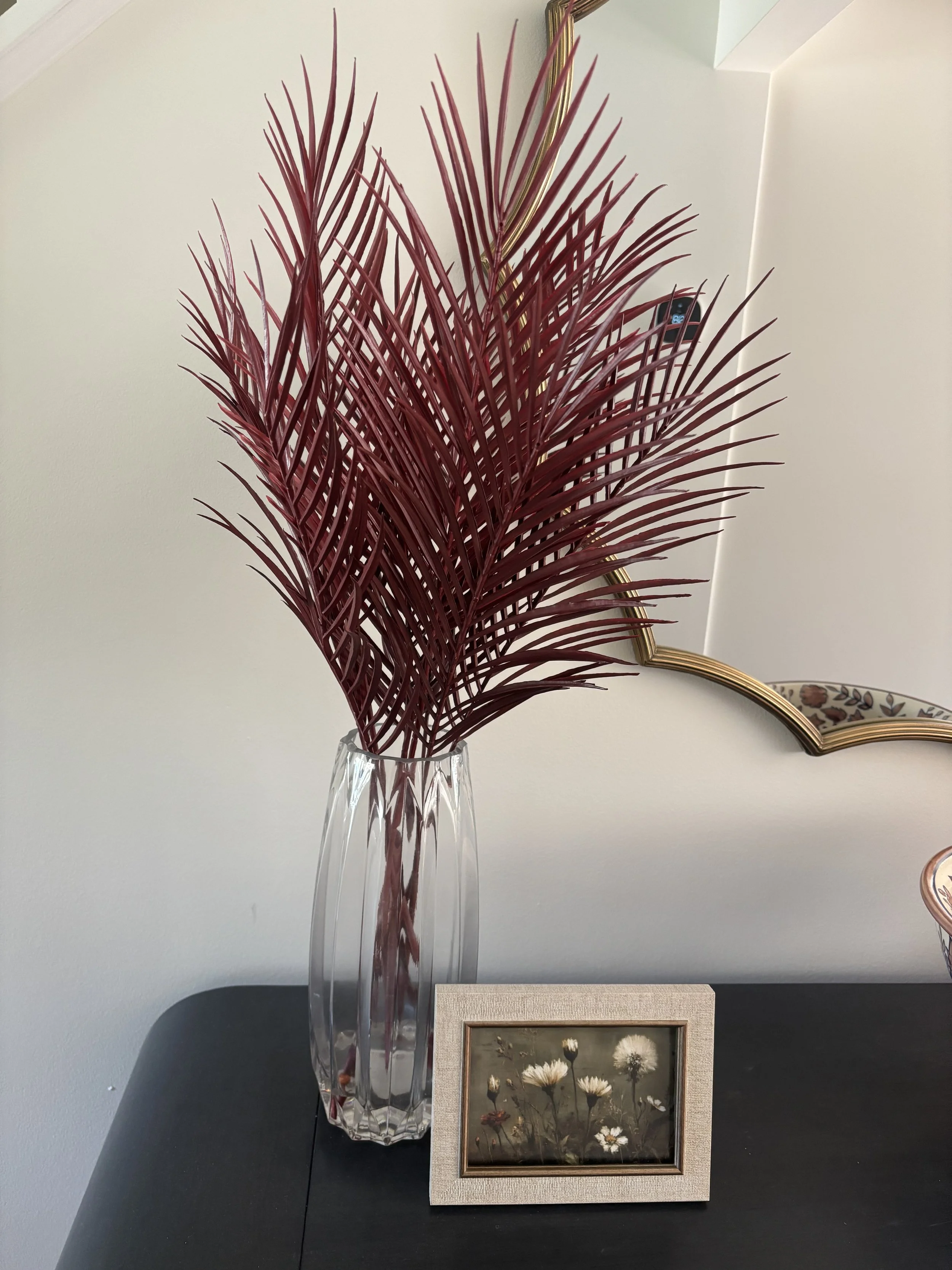 Faux red stems decor