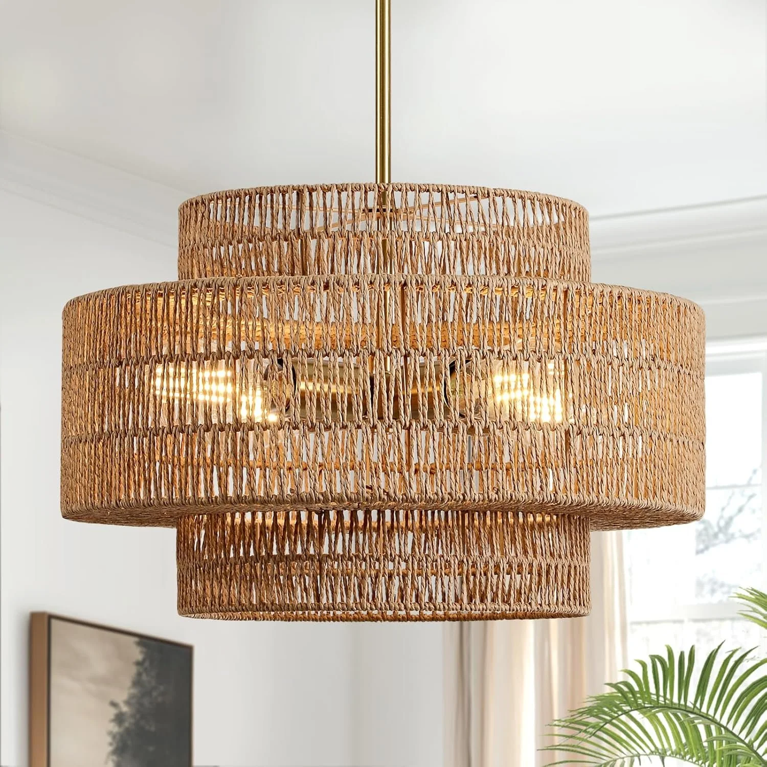 Boho Rattan Pendant
