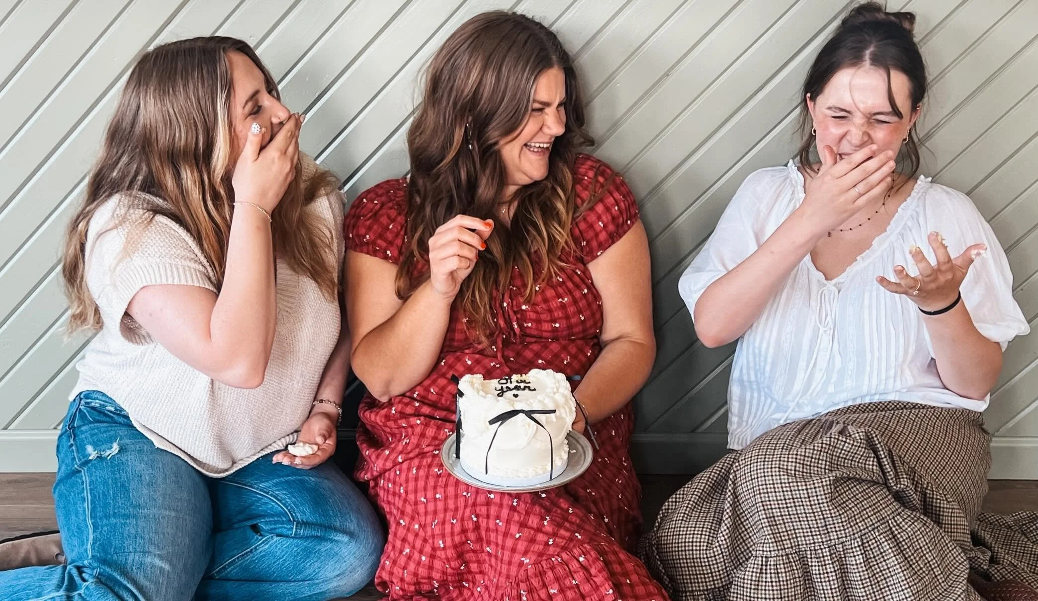 An image of Breckyn, Harleigh, and Kirsten laughing