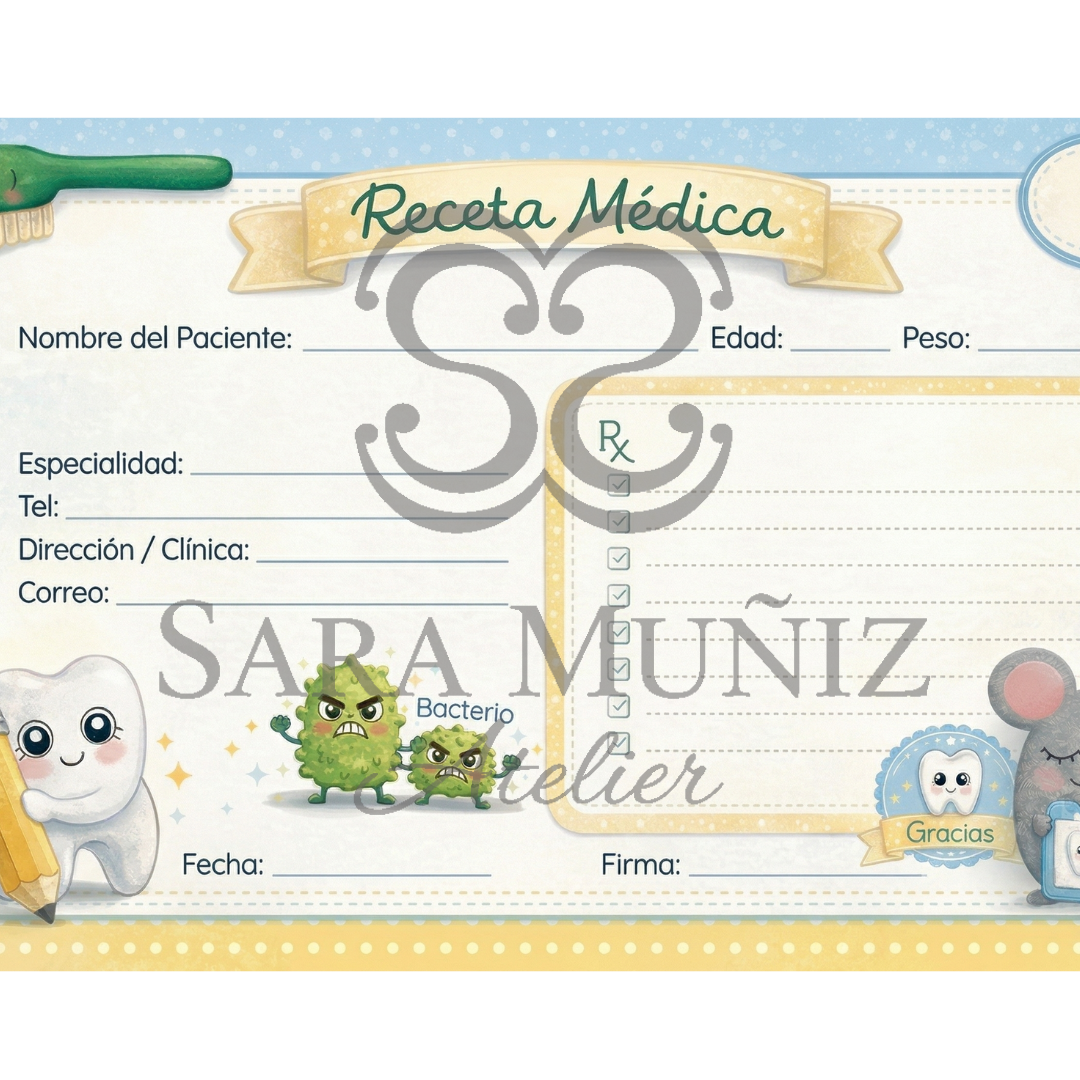 Receta Médica Infantil Horizontal (Descargable/PDF)