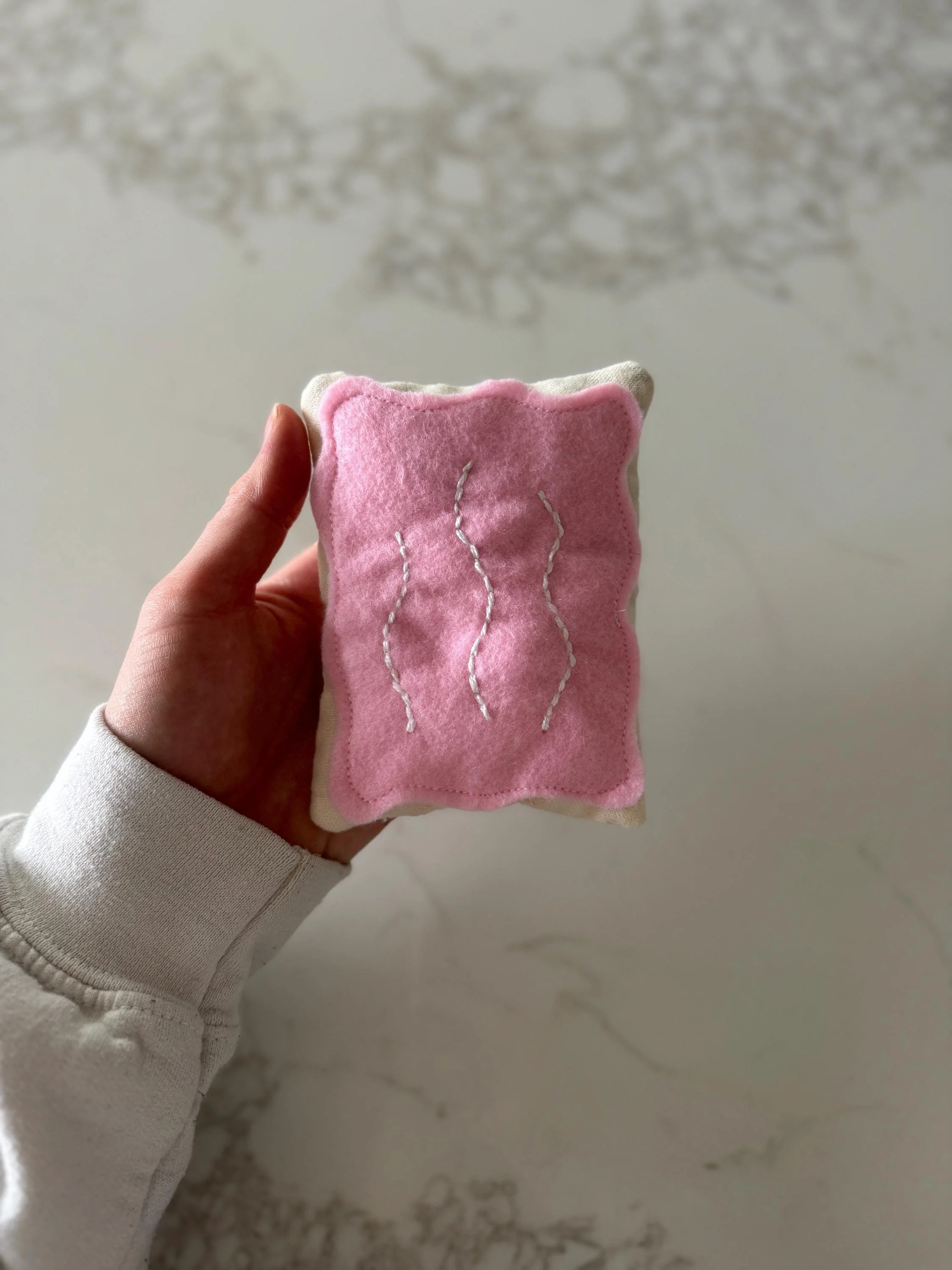 Poptart Cat Toy | Organic Catnip Stuffed Felt Poptart with Crinkle