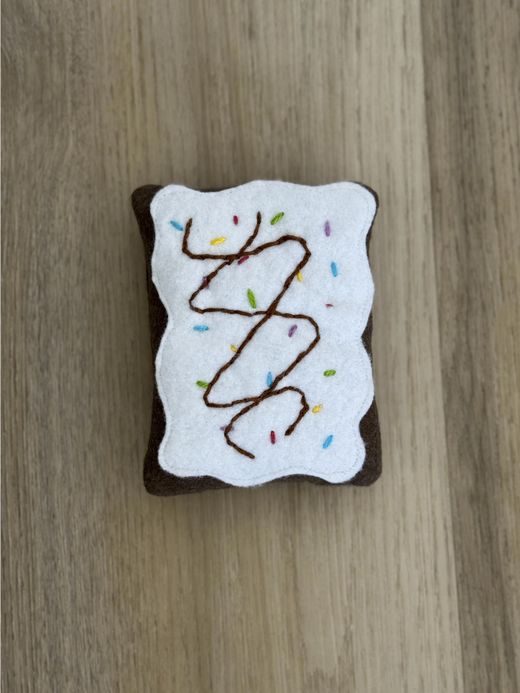 Poptart Cat Toy | Organic Catnip Stuffed Felt Poptart with Crinkle