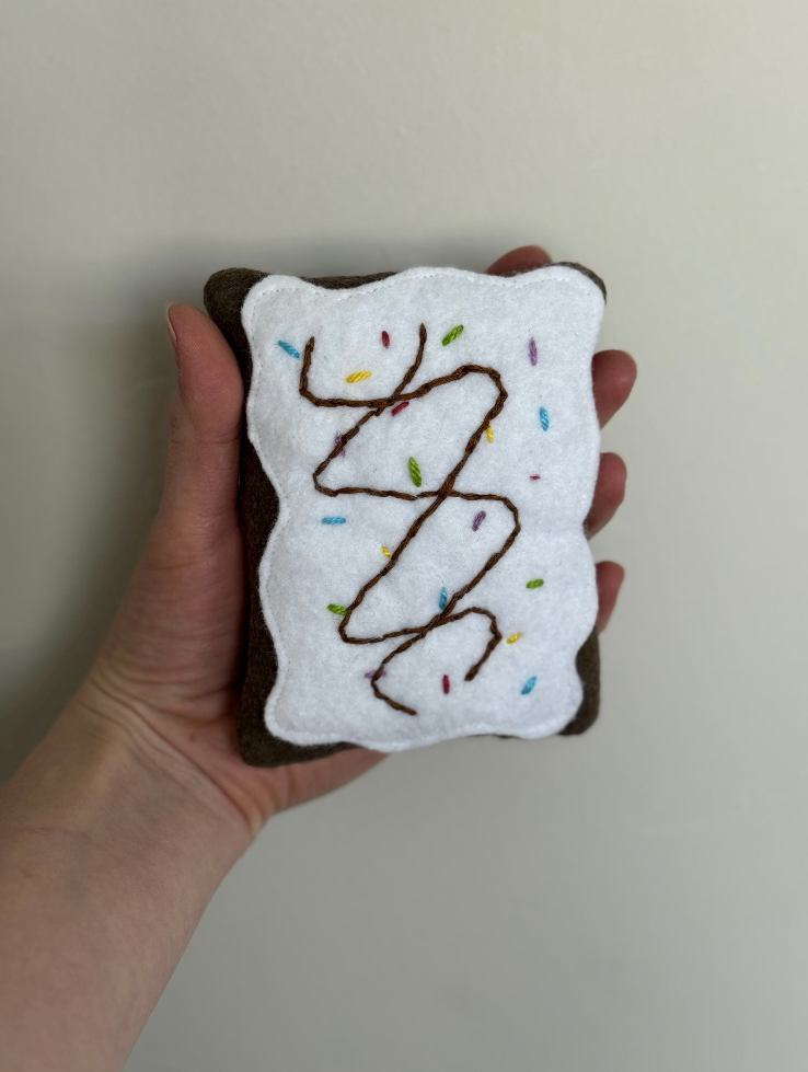 Poptart Cat Toy | Organic Catnip Stuffed Felt Poptart with Crinkle