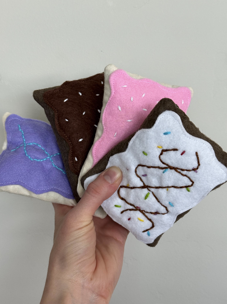 Poptart Cat Toy | Organic Catnip Stuffed Felt Poptart with Crinkle