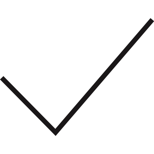 Close-up of a check mark symbol with a black check mark inside a circle.
