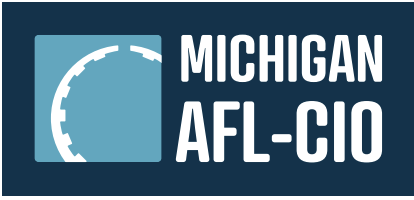 afl cio michigan logo blue white