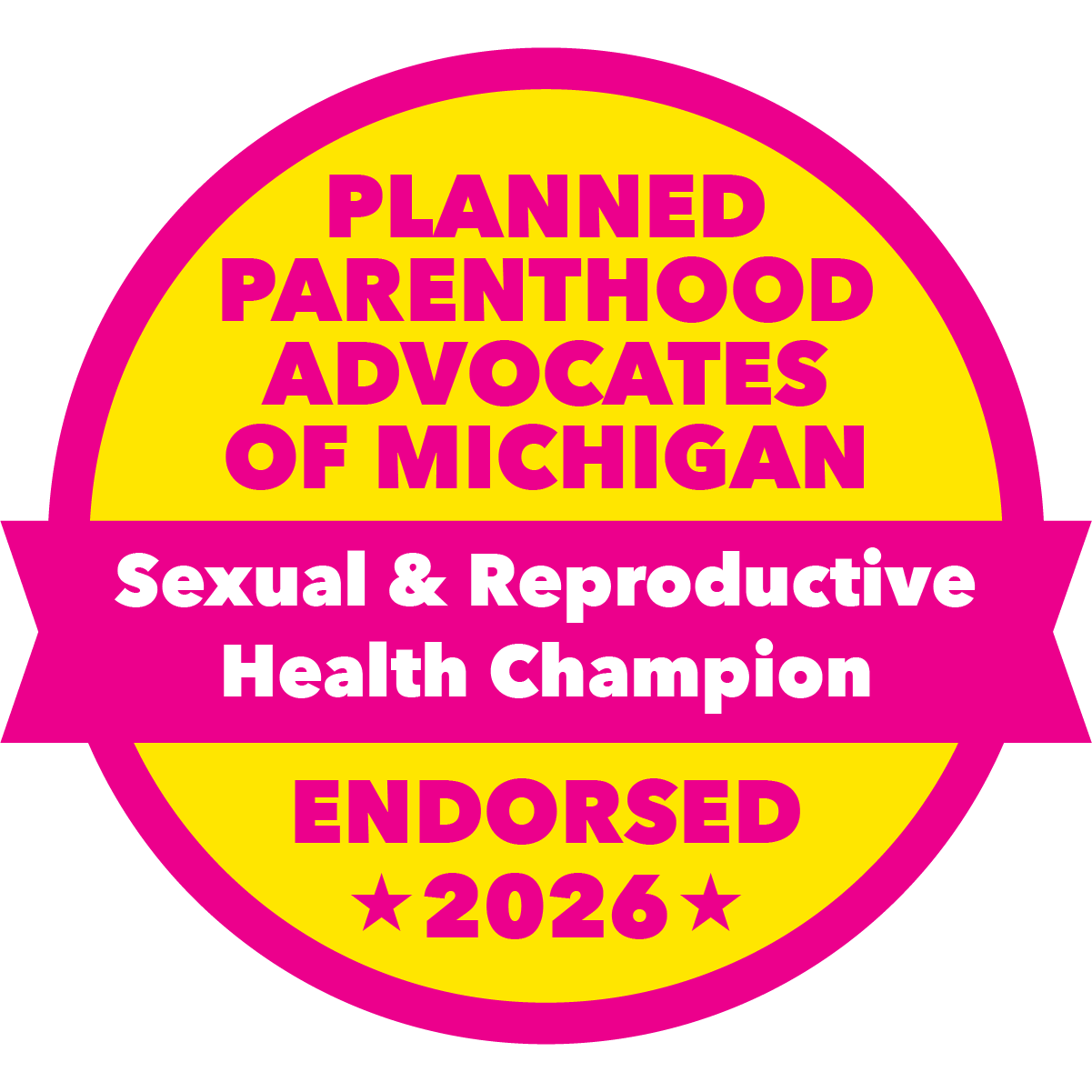 yellow and pink logo for planned parenthood advocates of michigan