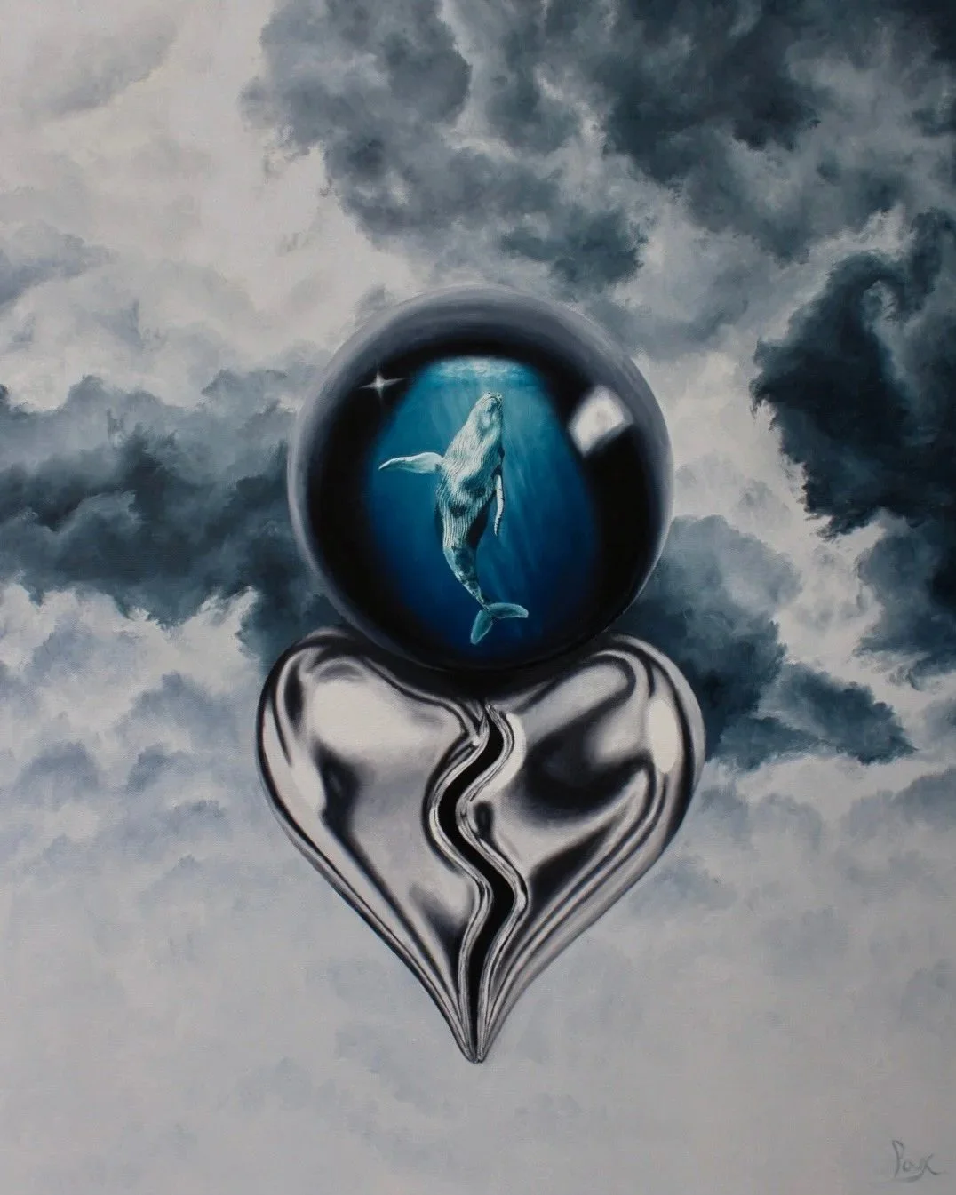 The Whale Cry (2024), oil on canvas, 24 x 30 in |
$2,300 