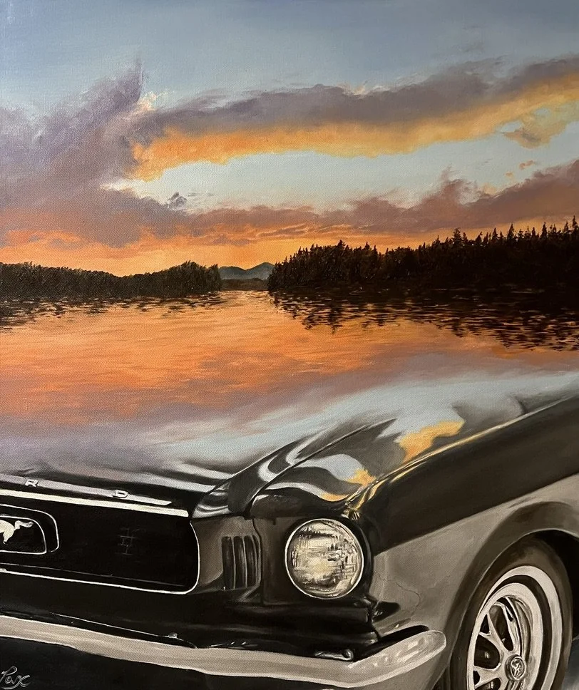 A Sunset and a Stang | Oil on canvas | 20 x 24 in. | 2024