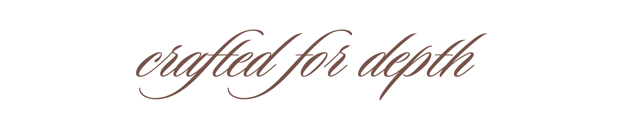 A black background with elegant dark brown cursive text that says "crafted for death."