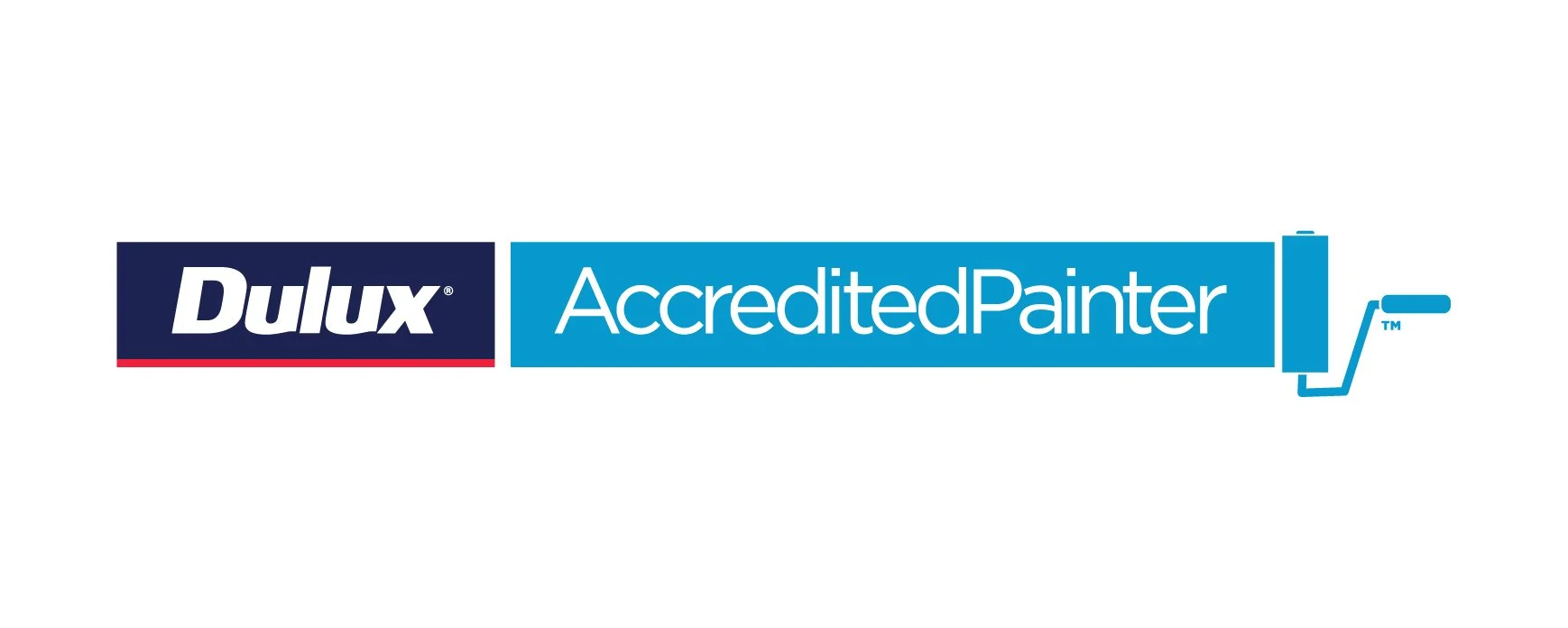Dulux Accredited Painter logo with a paint roller graphic