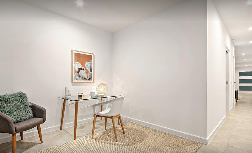 Interior repaint surfaces, ceiling, walls and timber work using Dulux Paints. 