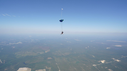 Aerial view during the skydiving experience