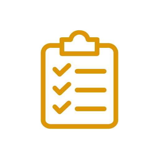 Icon of a clipboard with three checkmarks indicating completed tasks.