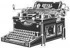Black and white 1930s typewriter.