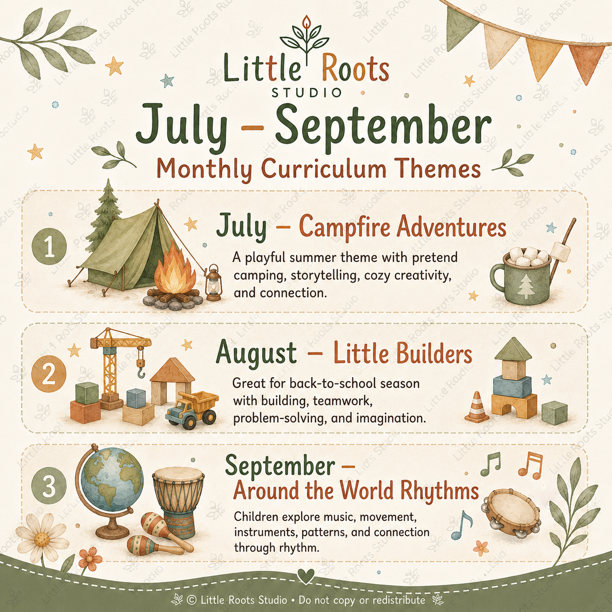 July August September Monthly Curriculum Themes