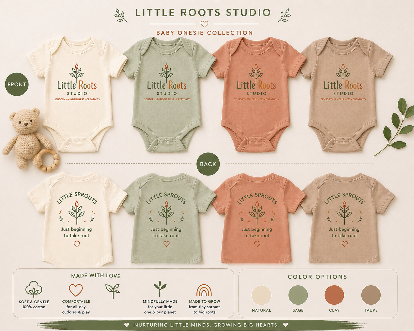 Little Sprouts baby onesie collection