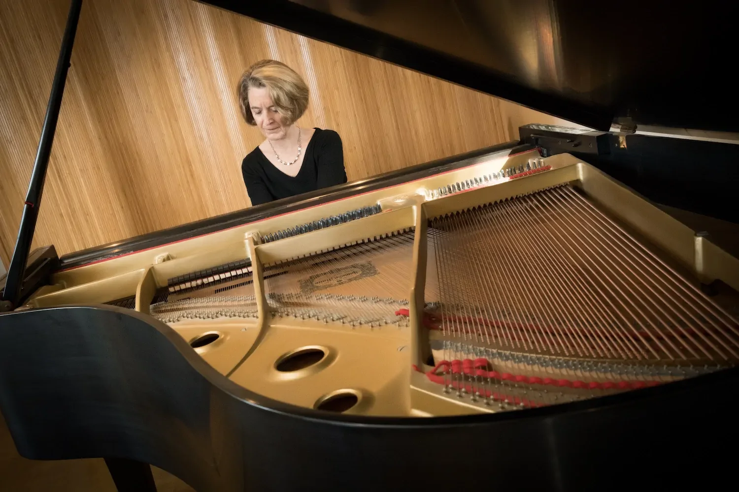 Maryliz Smith at her grand piano.