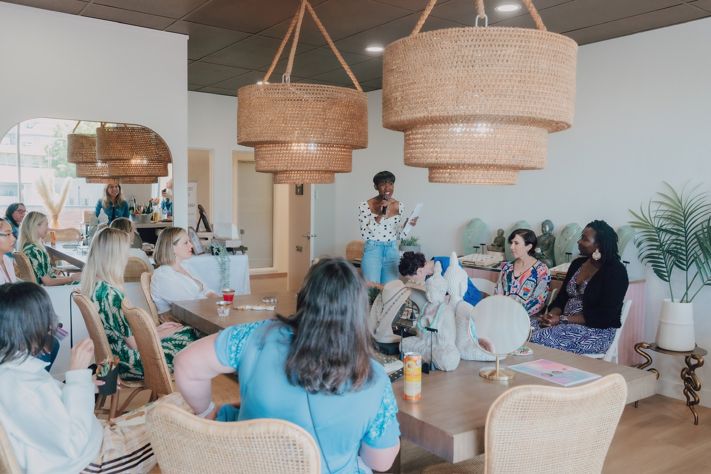 Ladies at a workshop listening to a speaker