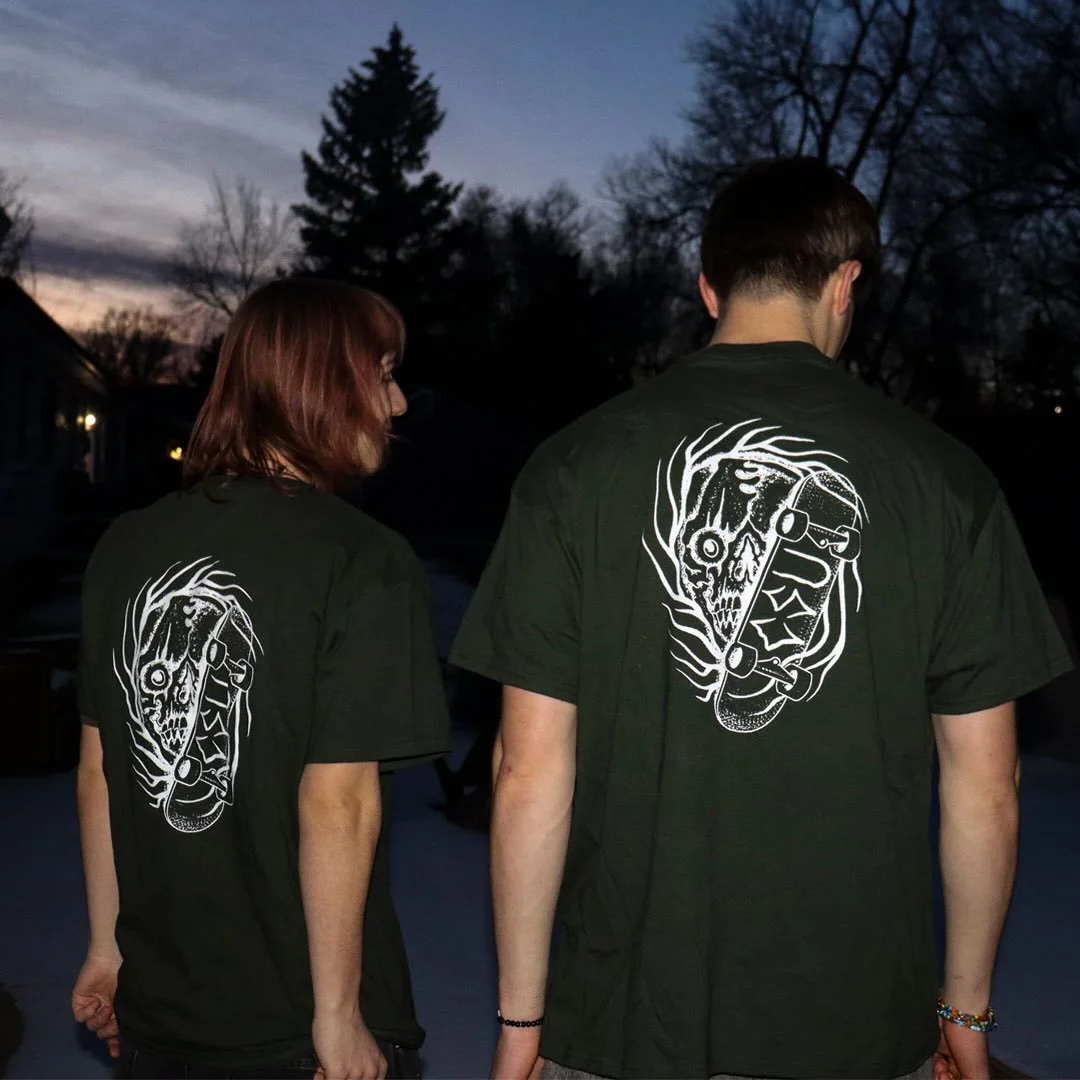 Skate Club shirts for sale! $20&ndash; DM us purchase  T-shirt design by @ajk_tattoo_  Photos by @evan.borman