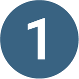 Number 1 inside a blue circle