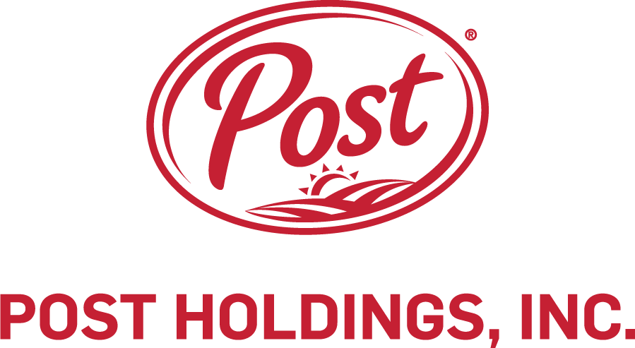 Post Holdings, Inc. logo in red with sun and landscape design.