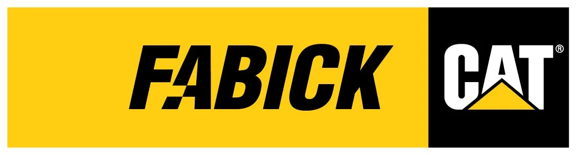 Logo with yellow and black background, displaying the words "FABICK" and the Caterpillar "CAT" logo.
