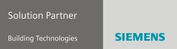 Sign with 'Solution Partner, Building Technologies' and Siemens logo.