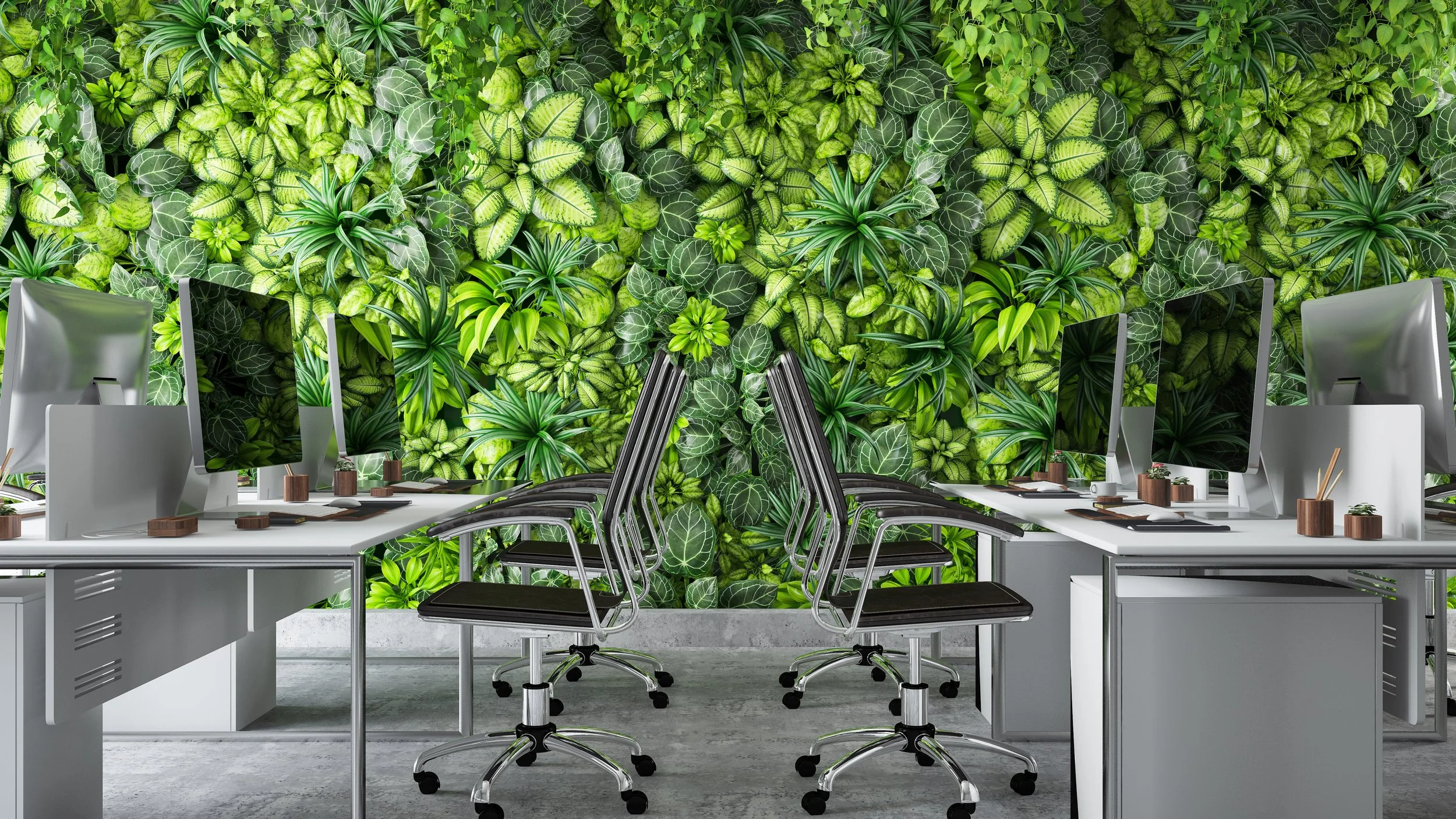 Corporate botanical green wall design by VANORTEN