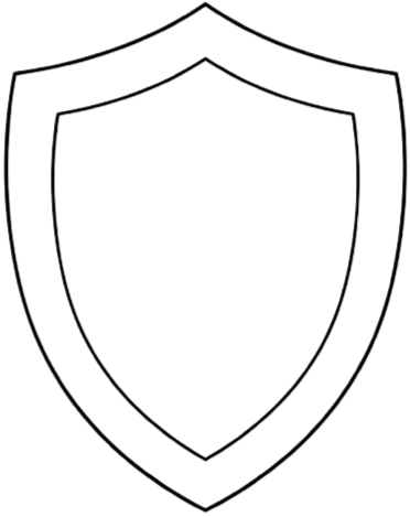 Outline of a shield with multiple borders.