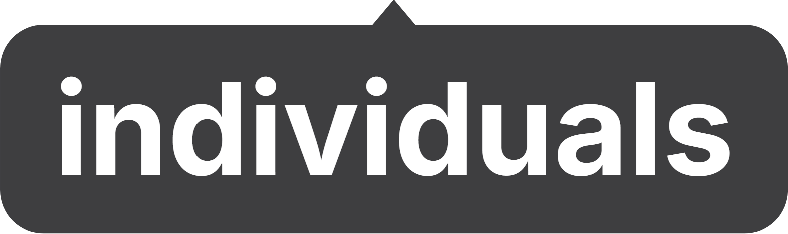 The word 'individuals' in white text on a black background.
