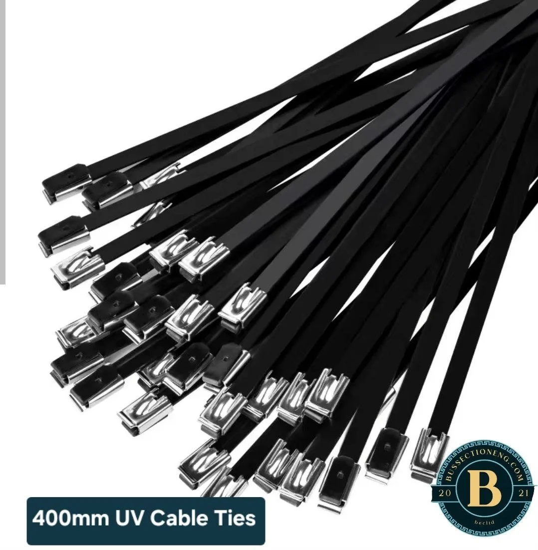 Cable Tie UV Resistant Black 300mm 400mm - For Solar - 100pcs Pack