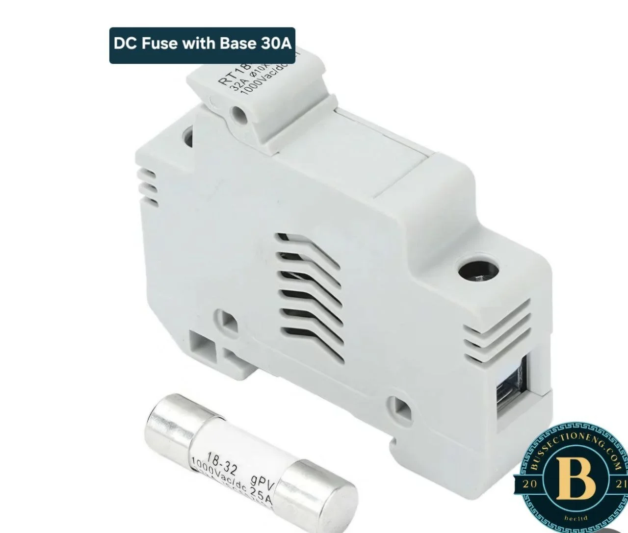 DC Fuse with Base Holder 15A 20A 30A 1000V - For Solar Combiner Box